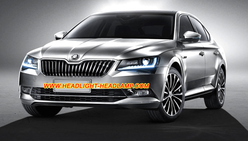 Skoda Superb B8 Sedan HID Bi-Xenon Headlight Lens Cover Yellowish Scratched Lenses Crack Cracked Broken Fading Faded Fogging Foggy Haze Aging Replace Repair