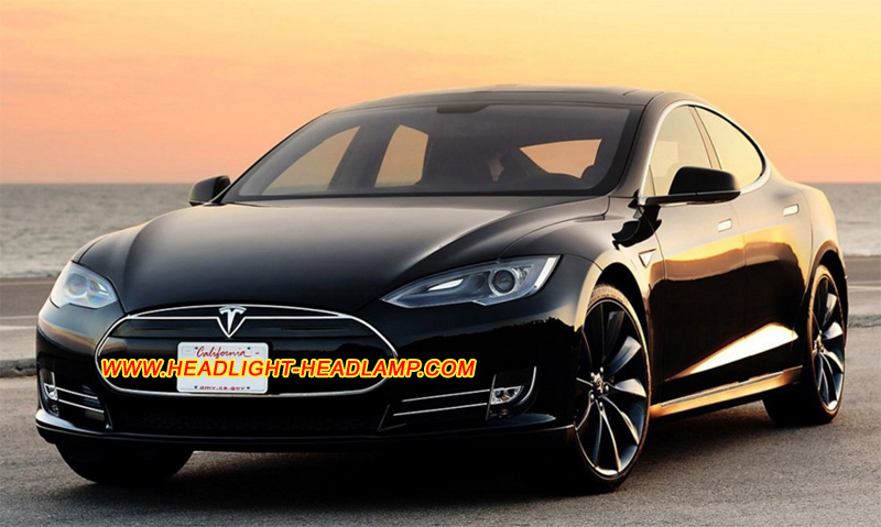 Tesla Model S Xenon HID Headlight Lens Cover Yellowish Scratched Lenses Crack Cracked Broken Fading Faded Fogging Foggy Haze Aging Replace Repair