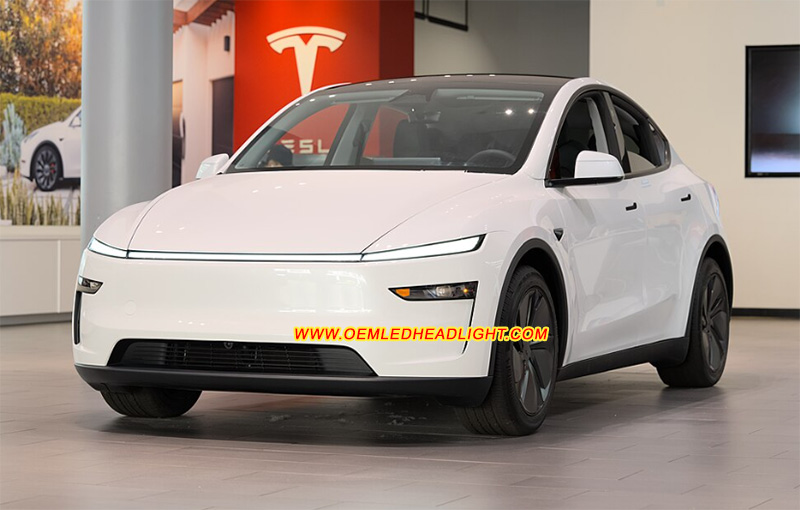 Tesla Model Y Full LED Matrix Projector Headlight Lens Cover Yellowish Scratched Lenses Crack Cracked Broken Fading Faded Fogging Foggy Haze Aging Replace Repair Fix