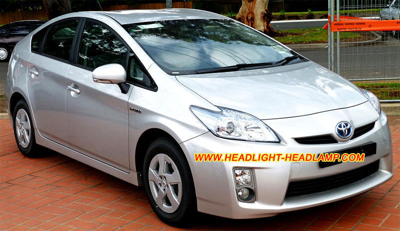 Toyota Prius LED Xenon Headlight Lens Cover Yellowish Scratched Lenses Crack Cracked Broken Fading Faded Fogging Foggy Haze Aging Replace Repair
