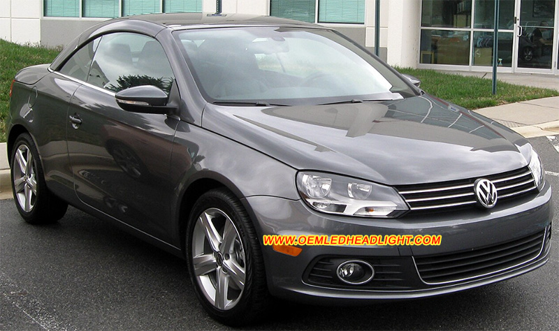 VW Volkswagen EOS Halogen Headlamp Lens Cover Yellowish Scratched Lenses Crack Cracked Broken Fading Faded Fogging Foggy Haze Aging Replace Repair