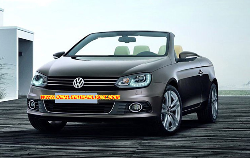 VW EOS HID Bi-Xenon Headlamp Lens Cover Yellowish Scratched Lenses Crack Cracked Broken Fading Faded Fogging Foggy Haze Aging Replace Repair