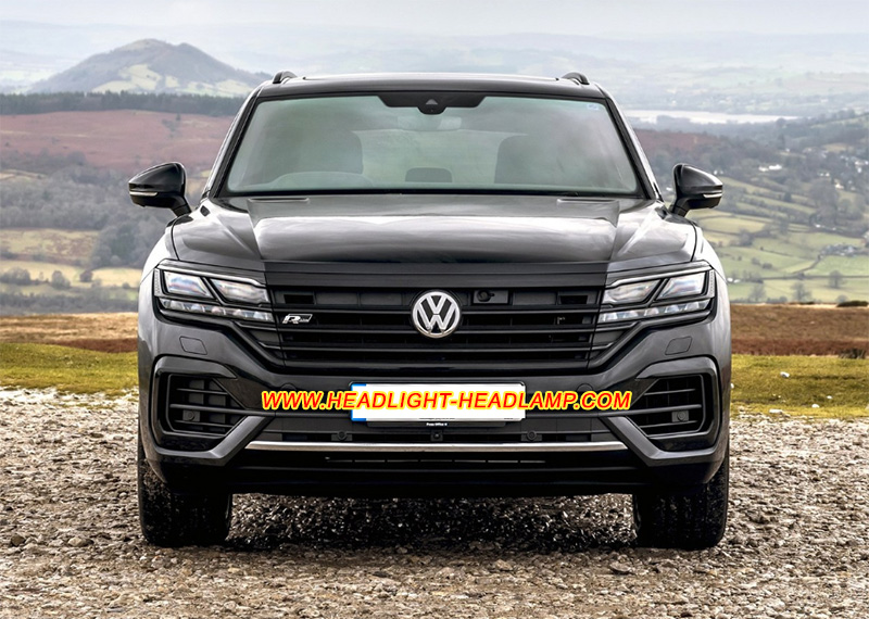 Volkswagen VW Touareg Full Matrix LED Headlamp Lens Cover Yellowish Scratched Lenses Crack Cracked Broken Fading Faded Fogging Foggy Haze Aging Replace Repair