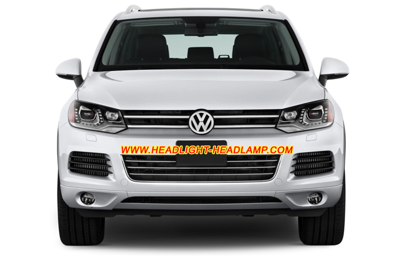 2010-2015 Volkswagen VW Touareg 7P Xenon Headlamp Lens Cover Yellowish Scratched Lenses Crack Cracked Broken Fading Faded Fogging Foggy Haze Aging Replace Repair