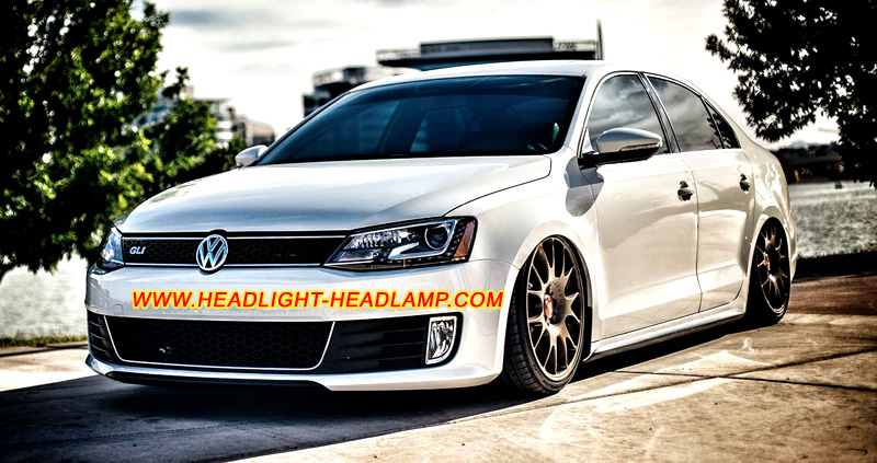 VW Volkswagen Jetta Mk6 GLI HID Bi-Xenon Headlamp Lens Cover Yellowish Scratched Lenses Crack Cracked Broken Fading Faded Fogging Foggy Haze Aging Replace Repair