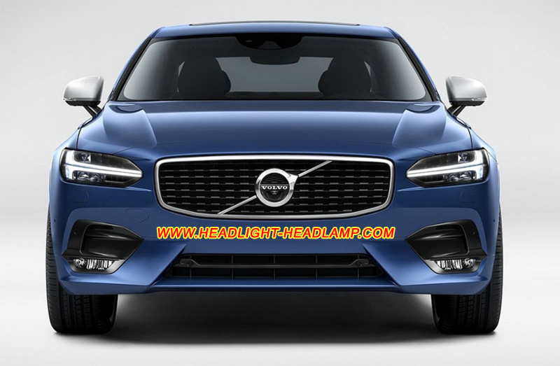 Volvo S90 Full LED Headlight Lens Cover Yellowish Scratched Lenses Crack Cracked Broken Fading Faded Fogging Foggy Haze Aging Replace Repair