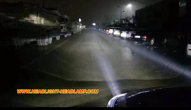 Aftermarket LED Laser Light Projector Output Light In The Rain